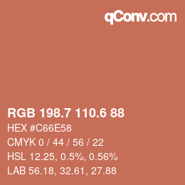カラーコード: RGB 198.7 110.6 88 | qconv.com