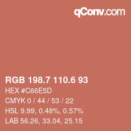 カラーコード: RGB 198.7 110.6 93 | qconv.com