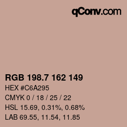 カラーコード: RGB 198.7 162 149 | qconv.com
