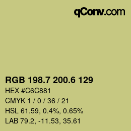 カラーコード: RGB 198.7 200.6 129 | qconv.com