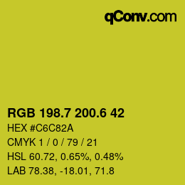 カラーコード: RGB 198.7 200.6 42 | qconv.com