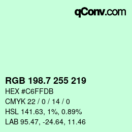 カラーコード: RGB 198.7 255 219 | qconv.com