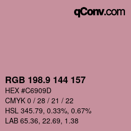 カラーコード: RGB 198.9 144 157 | qconv.com