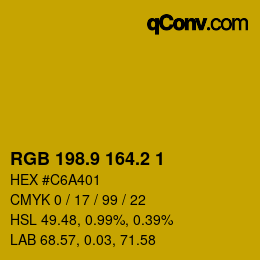カラーコード: RGB 198.9 164.2 1 | qconv.com