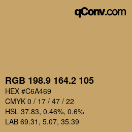 Color code: RGB 198.9 164.2 105 | qconv.com