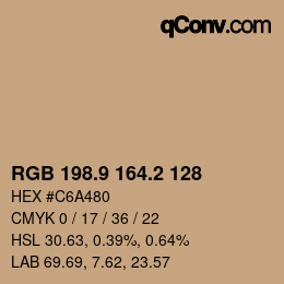 Color code: RGB 198.9 164.2 128 | qconv.com