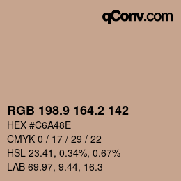 Color code: RGB 198.9 164.2 142 | qconv.com