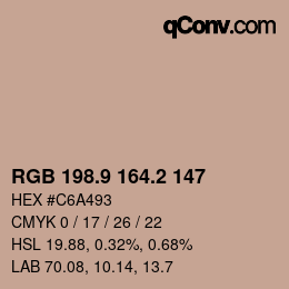 Color code: RGB 198.9 164.2 147 | qconv.com
