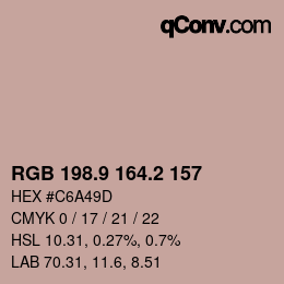 Color code: RGB 198.9 164.2 157 | qconv.com