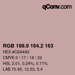 Color code: RGB 198.9 164.2 163 | qconv.com