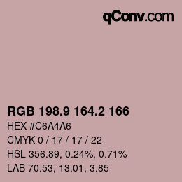 Color code: RGB 198.9 164.2 166 | qconv.com