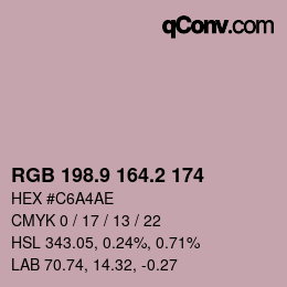 Color code: RGB 198.9 164.2 174 | qconv.com
