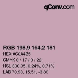 Color code: RGB 198.9 164.2 181 | qconv.com