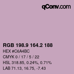 Color code: RGB 198.9 164.2 188 | qconv.com