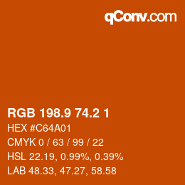 カラーコード: RGB 198.9 74.2 1 | qconv.com