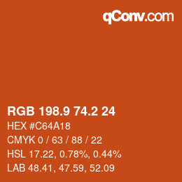 Color code: RGB 198.9 74.2 24 | qconv.com