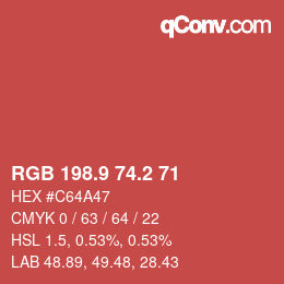 Color code: RGB 198.9 74.2 71 | qconv.com
