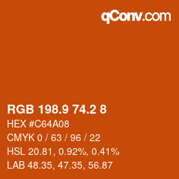 Color code: RGB 198.9 74.2 8 | qconv.com
