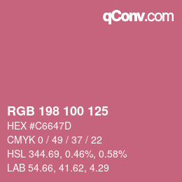 Color code: RGB 198 100 125 | qconv.com