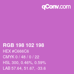 Color code: RGB 198 102 198 | qconv.com