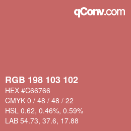 Color code: RGB 198 103 102 | qconv.com