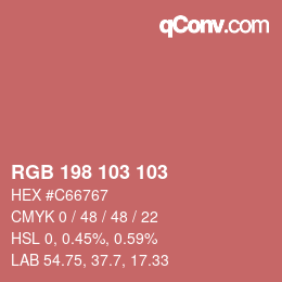Color code: RGB 198 103 103 | qconv.com