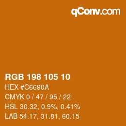 Color code: RGB 198 105 10 | qconv.com