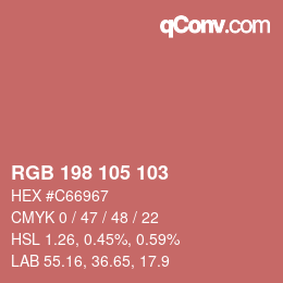 Color code: RGB 198 105 103 | qconv.com