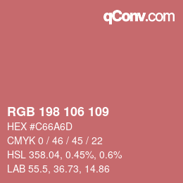 Color code: RGB 198 106 109 | qconv.com