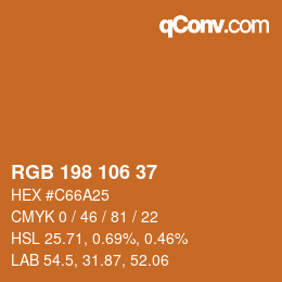 Color code: RGB 198 106 37 | qconv.com