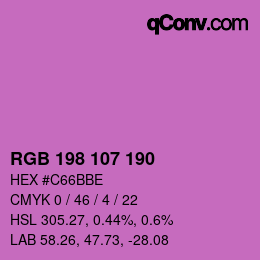 Color code: RGB 198 107 190 | qconv.com