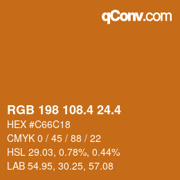 カラーコード: RGB 198 108.4 24.4 | qconv.com