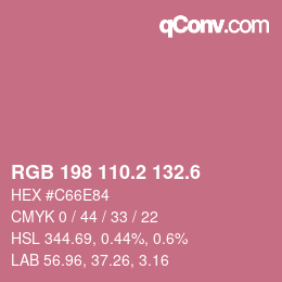 カラーコード: RGB 198 110.2 132.6 | qconv.com