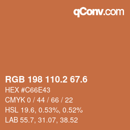 カラーコード: RGB 198 110.2 67.6 | qconv.com