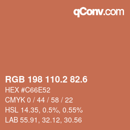 カラーコード: RGB 198 110.2 82.6 | qconv.com