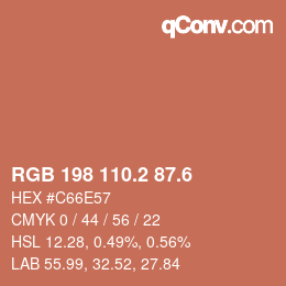 カラーコード: RGB 198 110.2 87.6 | qconv.com