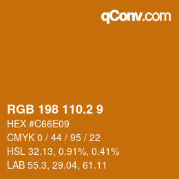 カラーコード: RGB 198 110.2 9 | qconv.com