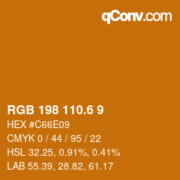 カラーコード: RGB 198 110.6 9 | qconv.com