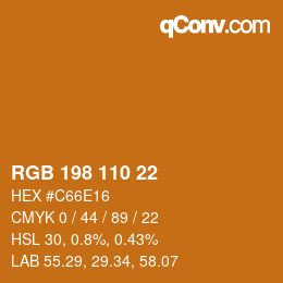 颜色代码: RGB 198 110 22 | qconv.com