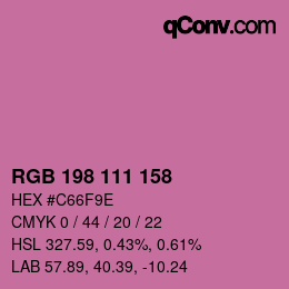 Color code: RGB 198 111 158 | qconv.com