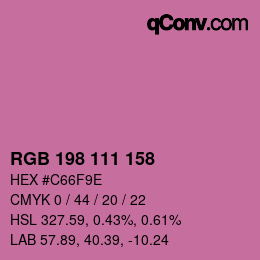 カラーコード: RGB 198 111 158 | qconv.com