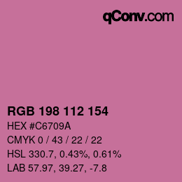 Color code: RGB 198 112 154 | qconv.com