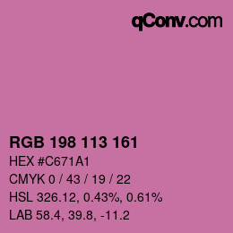 カラーコード: RGB 198 113 161 | qconv.com