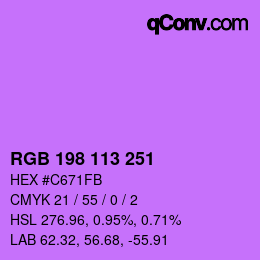 Color code: RGB 198 113 251 | qconv.com