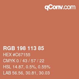 Color code: RGB 198 113 85 | qconv.com