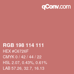 カラーコード: RGB 198 114 111 | qconv.com
