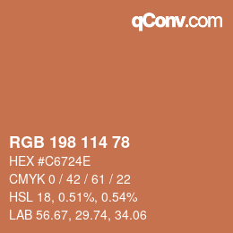 Color code: RGB 198 114 78 | qconv.com