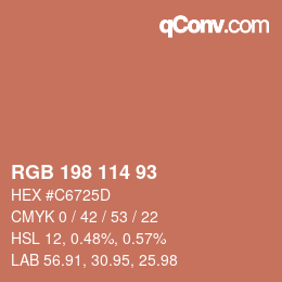 Farbcode: RGB 198 114 93 | qconv.com