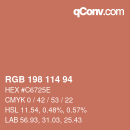 Farbcode: RGB 198 114 94 | qconv.com