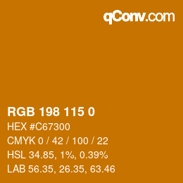 Color code: RGB 198 115 0 | qconv.com
